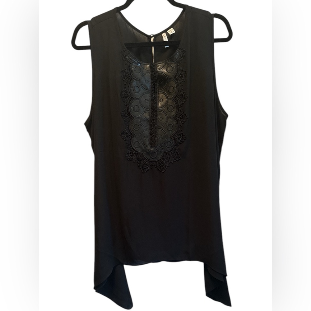 Elegant Black Sleeveless Semi Sheer Tunic
